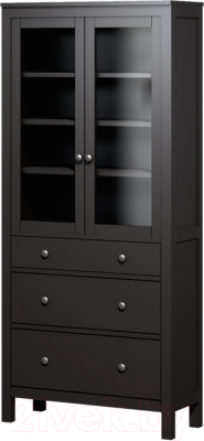 Шкаф с витриной Лузалес Кымор с 3 ящиками / 5030900105 (черный)