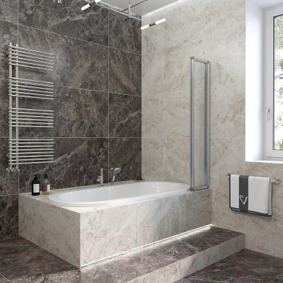 Стеклянная шторка для ванны Veconi 90x150 / PL73R-90-01-19C4 (стекло прозрачное/хром)