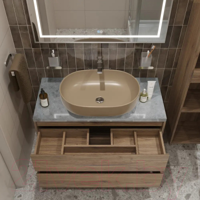 Тумба с умывальником BelBagno Kraft 100 / KRAFT100RT-KEPMGL-1084-H316-SET