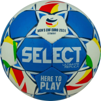 Гандбольный мяч Select Ultimate EHF Euro Men Replica v24 / 3571854487 (размер 2, синий/белый) - 
