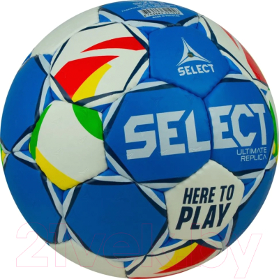 Гандбольный мяч Select Ultimate EHF Euro Men Replica v24 / 3571854487 (размер 2, синий/белый)