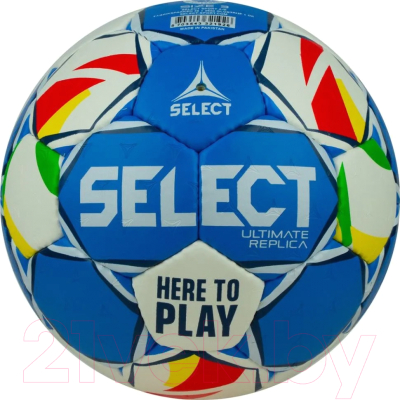 Гандбольный мяч Select Ultimate EHF Euro Men Replica v24 / 3571854487 (размер 2, синий/белый)