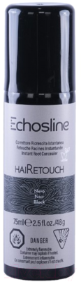 Корректор цвета для волос Echos Line Hairetouch для отросших корней (75мл, черный)