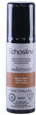 Корректор цвета для волос Echos Line Hairetouch для отросших корней (75мл, светло-каштановый)