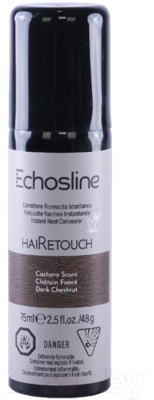 Корректор цвета для волос Echos Line Hairetouch для отросших корней (75мл, темно-каштановый)