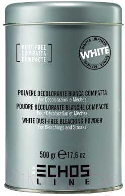Порошок для осветления волос Echos Line White Dust-Free интенсивно осветляющий (500мл)