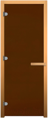 Стеклянная дверь для бани/сауны Везувий 190x70 CR (8мм, стекло матовое, ольха)