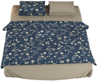 Комплект постельного белья ЦУМ 1947 Цветы на синем 1.5 50x70 (разноцветный) - 