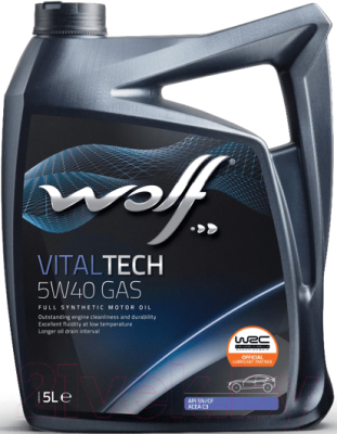 Моторное масло WOLF VitalTech 5W40 GAS / 22116/5 (5л)