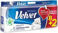 Туалетная бумага Velvet 3-х слойная деликатная (8+2рул) - 