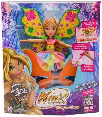 Кукла с аксессуарами Witty Toys Winx Club Флора с крыльями и глиттером / IW01312202