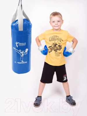 Бокс детский Absolute Champion Я-Чемпион 8кг груша + перчатки (синий)