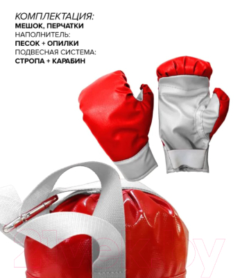 Бокс детский Absolute Champion Я-Чемпион 6кг груша + перчатки (красный)