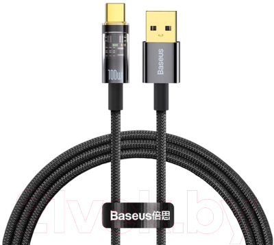 Кабель Baseus Explorer Series Auto Power-Off USB to Type-C 100W / CATS000201 (1м, черный)