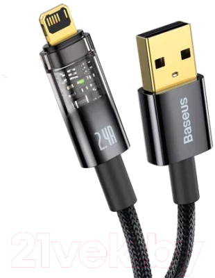 Кабель Baseus Explorer Series Auto Power-Off USB to IP 2.4A / CATS000401 (1м, черный)