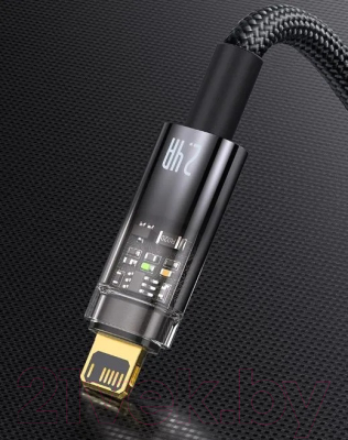 Кабель Baseus Explorer Series Auto Power-Off USB to IP 2.4A / CATS000501 (2м, черный)