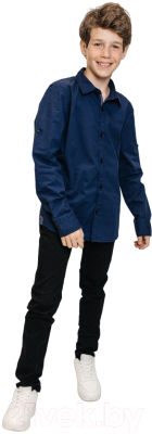 Рубашка детская Isee UN-71849B (р-р 30/110-116, темно-синий)