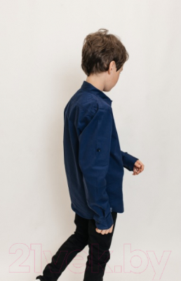 Рубашка детская Isee UN-71849B (р-р 30/110-116, темно-синий)