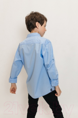 Рубашка детская Isee UN-71849B (р-р 30/110-116, голубой)