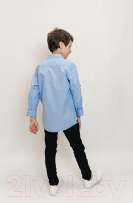 Рубашка детская Isee UN-71849B (р-р 32/122-128, голубой)