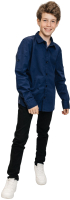 Рубашка детская Isee UN-71849B (р-р 34/134-140, темно-синий) - 