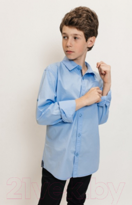 Рубашка детская Isee UN-71849B (р-р 34/134-140, голубой)