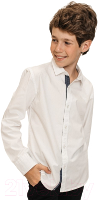 Рубашка детская Isee UN-71850B (р-р 36/146-152, белый)