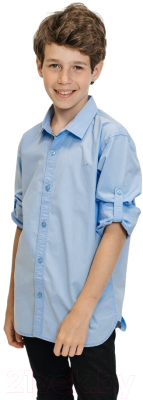 Рубашка детская Isee UN-71850B (р-р 32/122-128, голубой)