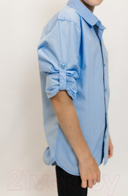 Рубашка детская Isee UN-71850B (р-р 30/110-116, голубой)