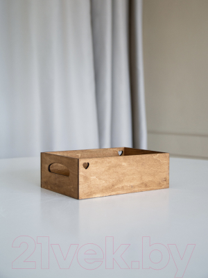 Ящик для хранения Yulisa С сердечком / AG-00068 (коричневый)