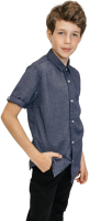 Рубашка детская Isee UN-72450B (р-р 36/146-152, синий) - 