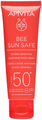 Крем солнцезащитный Apivita Bee Sun Safe SPF50+ Успокаивающий для чувствительной кожи лица (50мл)