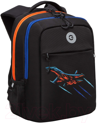 Школьный рюкзак Grizzly RB-456-4 (черный/оранжевый)