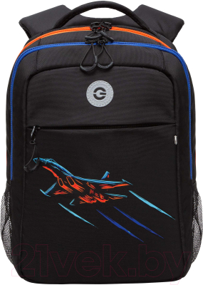 Школьный рюкзак Grizzly RB-456-4 (черный/оранжевый)