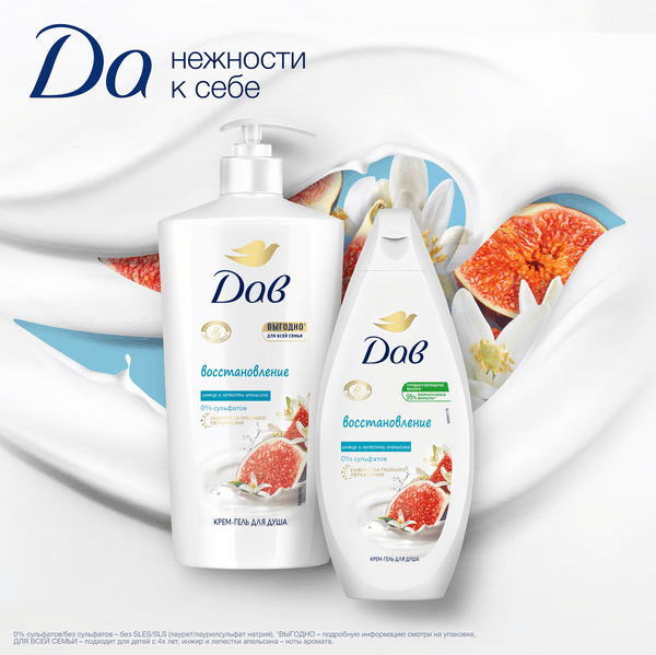 Гель для душа Dove Инжир и лепестки апельсина (610мл)
