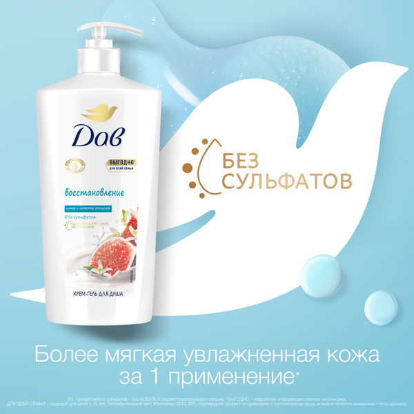 Гель для душа Dove Инжир и лепестки апельсина (610мл)