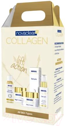 Набор косметики для лица Novaclear Collagen Крем дневной+Крем ночной+Сыворотка+Средство д/умывания