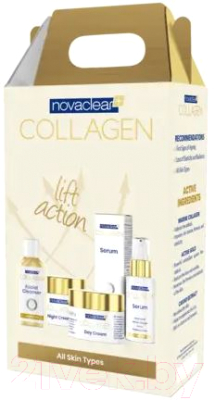 Набор косметики для лица Novaclear Collagen Крем дневной+Крем ночной+Сыворотка+Средство д/умывания (50мл+50мл+30мл+50мл)