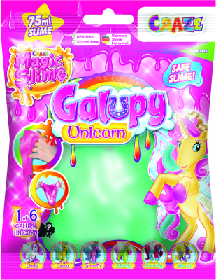 Слайм Craze Magic Slime Единорог Galupy / 46340.F (бирюзовый/жемчужный блеск)