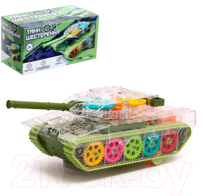 Танк игрушечный Автоград Шестеренки FS238-3A / 7817365 (зеленый)