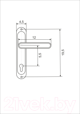 Ручка дверная Vettore 55.325 CP (хром)