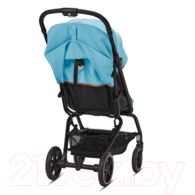 Детская прогулочная коляска Cybex Eezy S+2 BLK с дождевиком и бампером (Beach Blue)