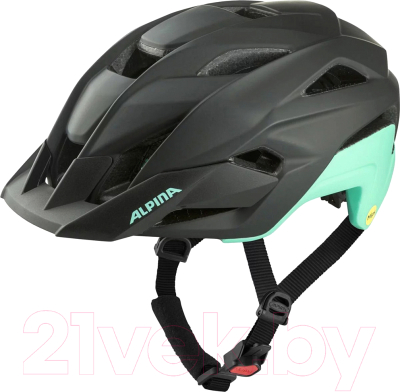 Защитный шлем Alpina Sports Stan Mips / A9768-39 (р-р 51-55, черный/бирюзовый матовый)