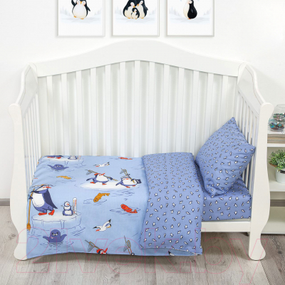 Комплект постельный для малышей АртПостель Пингвиния 130