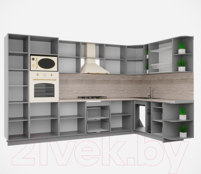 Купить Кухонный гарнитур Интерлиния Мила Деко 1.88x3.4 правая в Гомеле