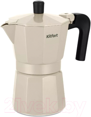 Гейзерная кофеварка Kitfort КТ-7147-2 (бежевый)