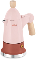 Гейзерная кофеварка Kitfort КТ-7152-1 (светло-розовый) - 