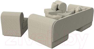Комплект мягкой мебели Лига Диванов Кипр набор 3 / 116579 (полностью рогожка корфу 02)