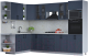 Кухонный гарнитур Интерлиния Тренд 1.88x3.0 ВТ левая (индиго/индиго/опал светлый) - 