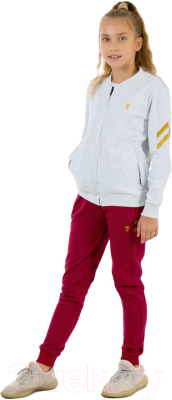 Спортивный костюм детский Isee DF55867 (р-р 36/146-152, серый/бордовый)